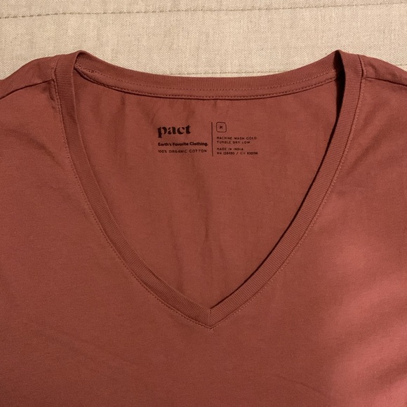 Pact V-Neck Women’s Long Sleeve Organic Cotton Top Size Medium - Picture 3 of 8